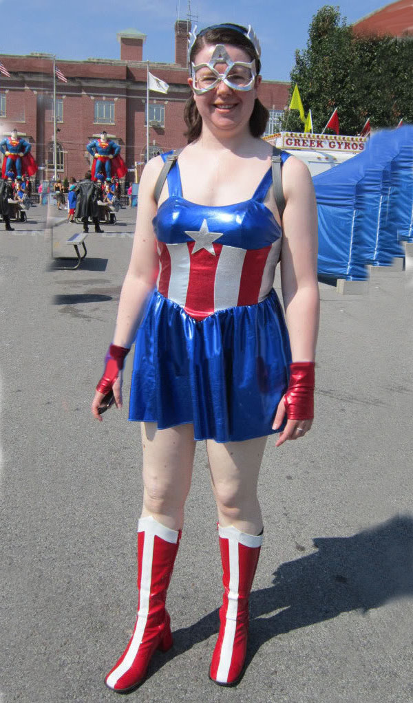 Straps Captain America Superhero Costume Summer Dress